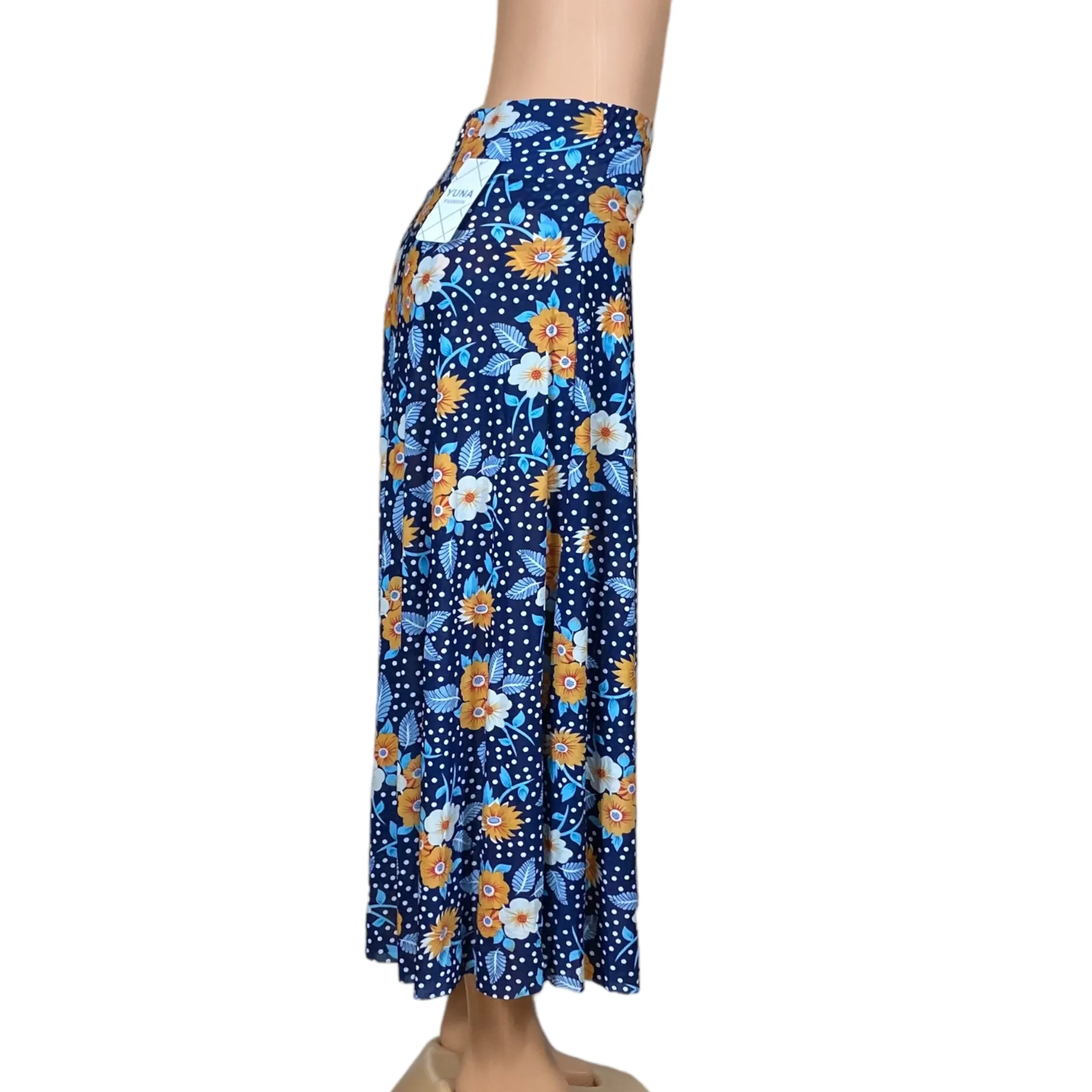 Women's Beach, Long, High waist, Midi Skirt with Short Inside