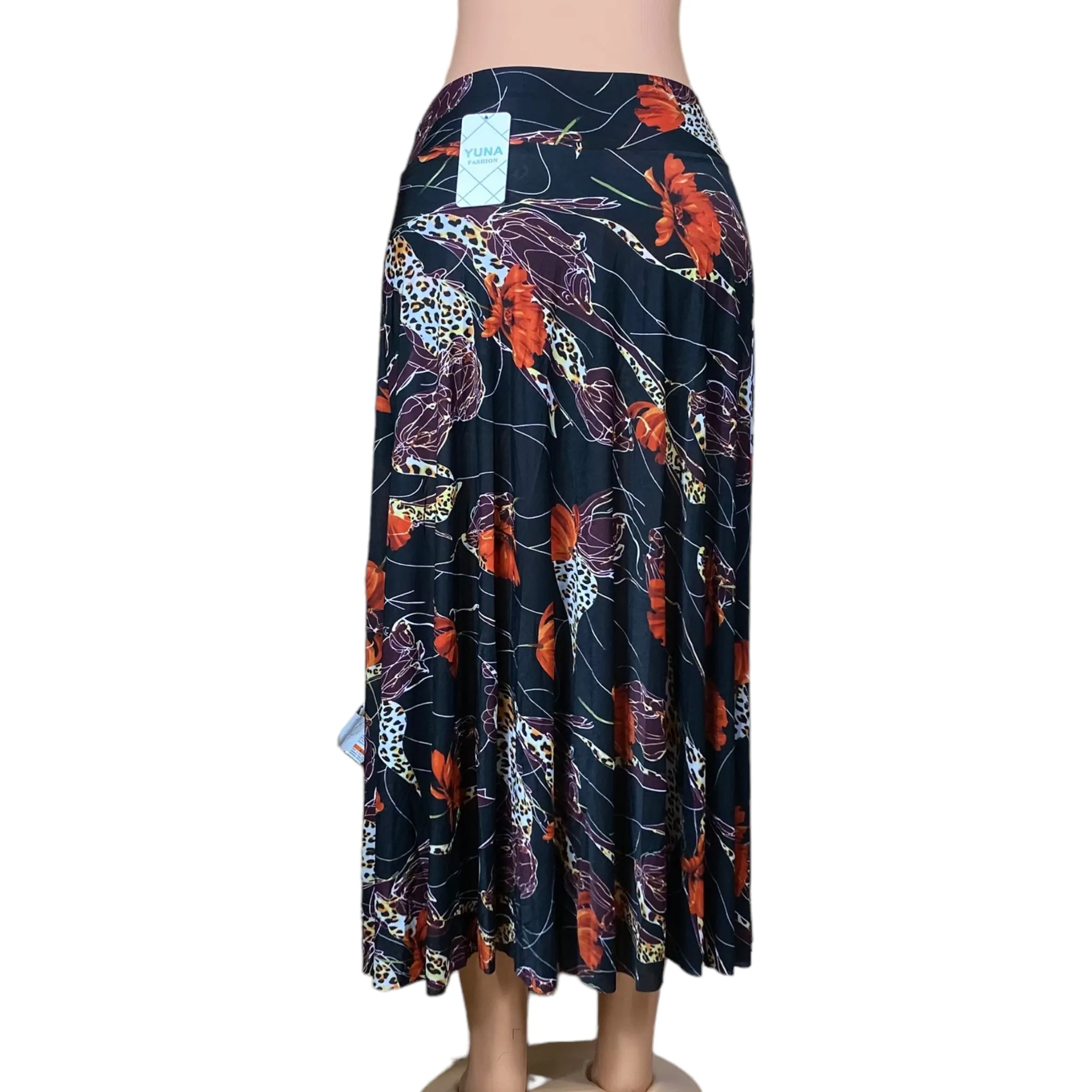 Women's Beach, Long, High waist, Midi Skirt with Short Inside