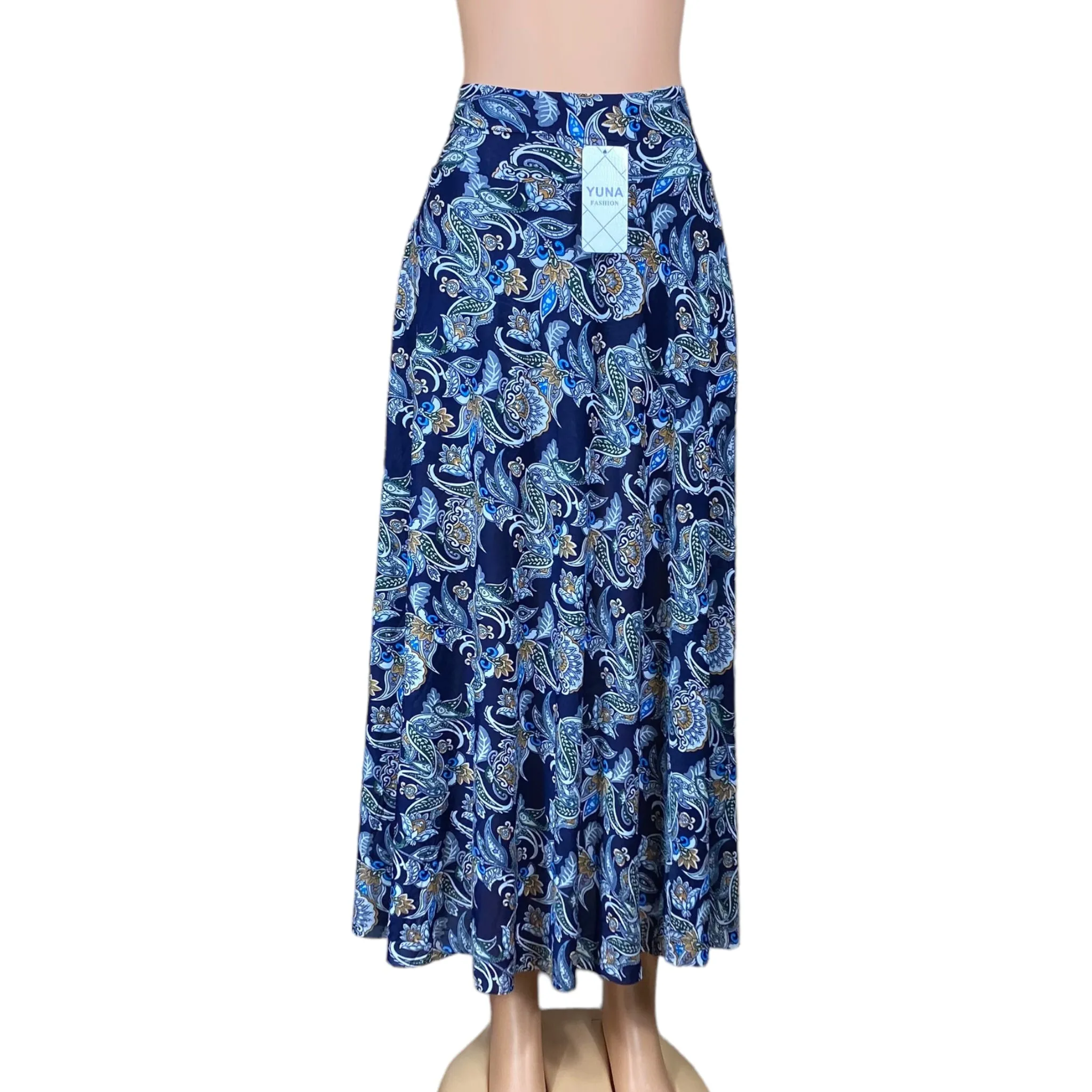 Women's Beach, Long, High waist, Midi Skirt with Short Inside