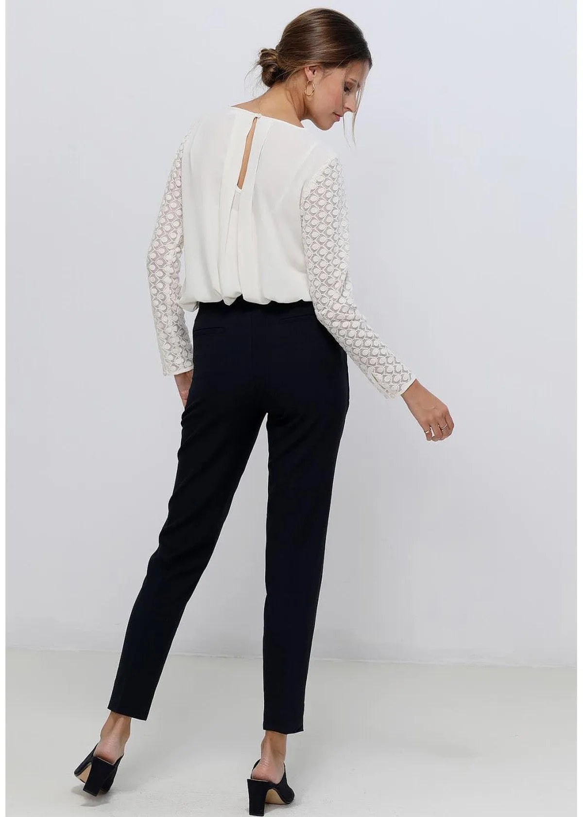 Women's Lace Contrast Top