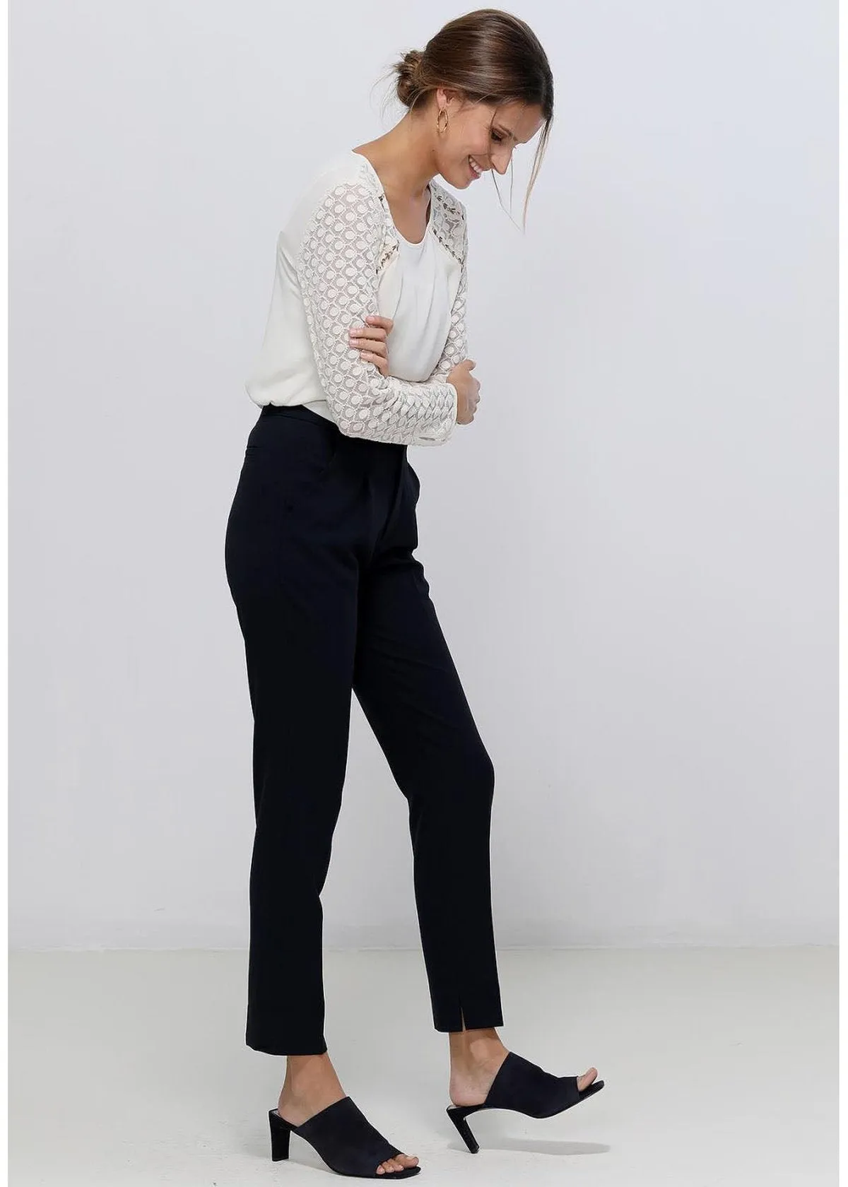 Women's Lace Contrast Top