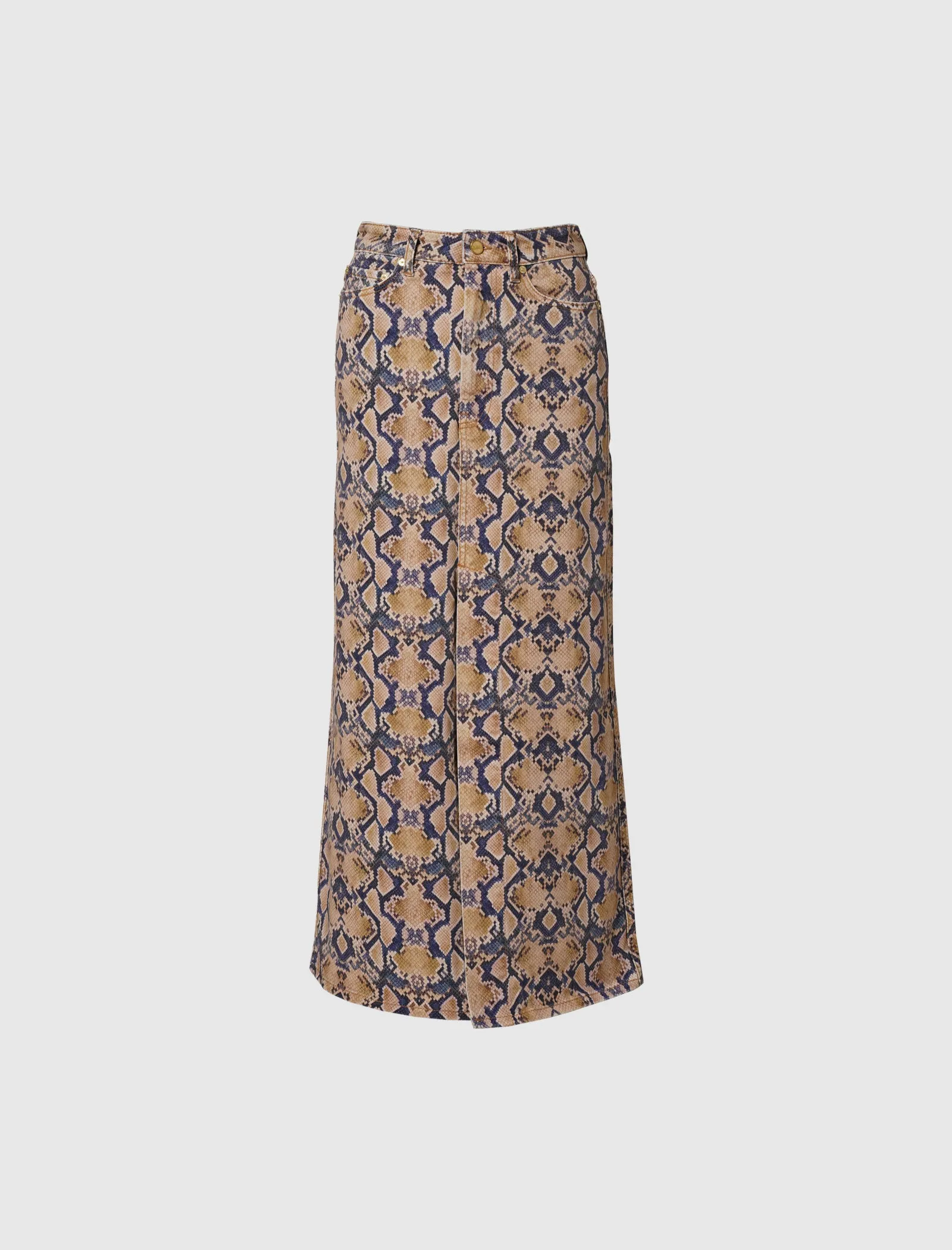 WOMEN'S PRINTED DENIM MAXI