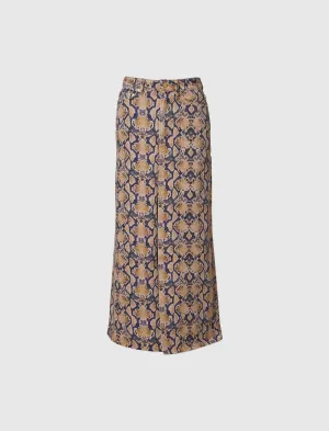 WOMEN'S PRINTED DENIM MAXI