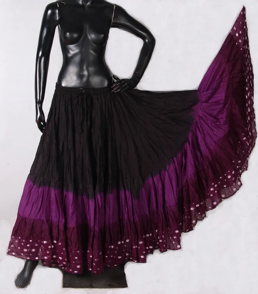Wow Sari Bindi border Skirt purple/black WLS