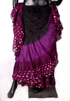 Wow Sari Bindi border Skirt purple/black WLS