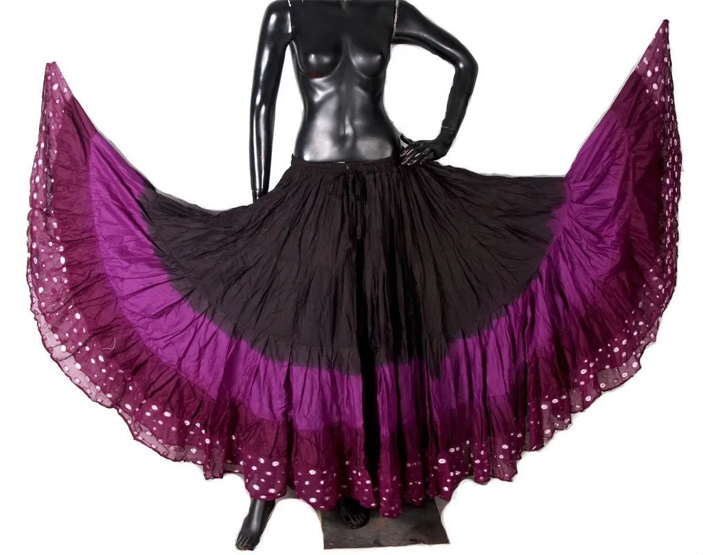 Wow Sari Bindi border Skirt purple/black WLS
