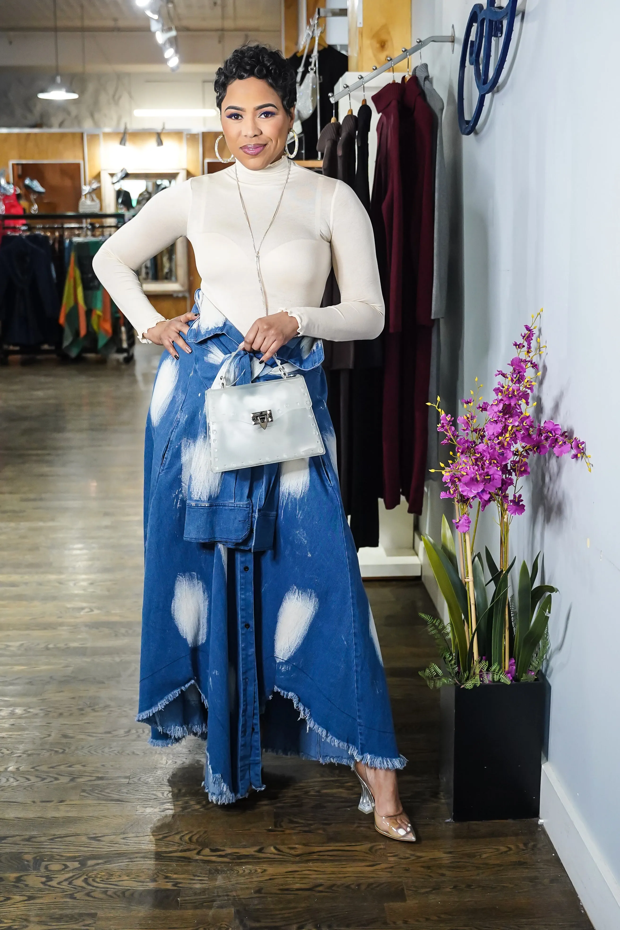 Wrap it Around Denim Wash Dress/Skirt