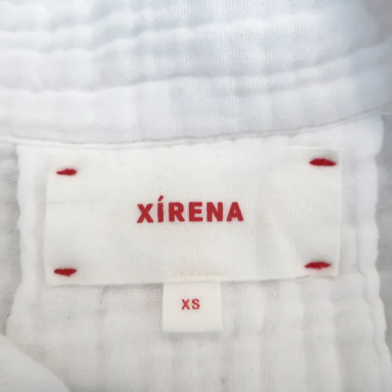 Xirena Button Down Shirt Finley White Gauze Size Extra Small Long Sleeve Top
