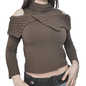 Y2k ribbed off-shoulder sweater