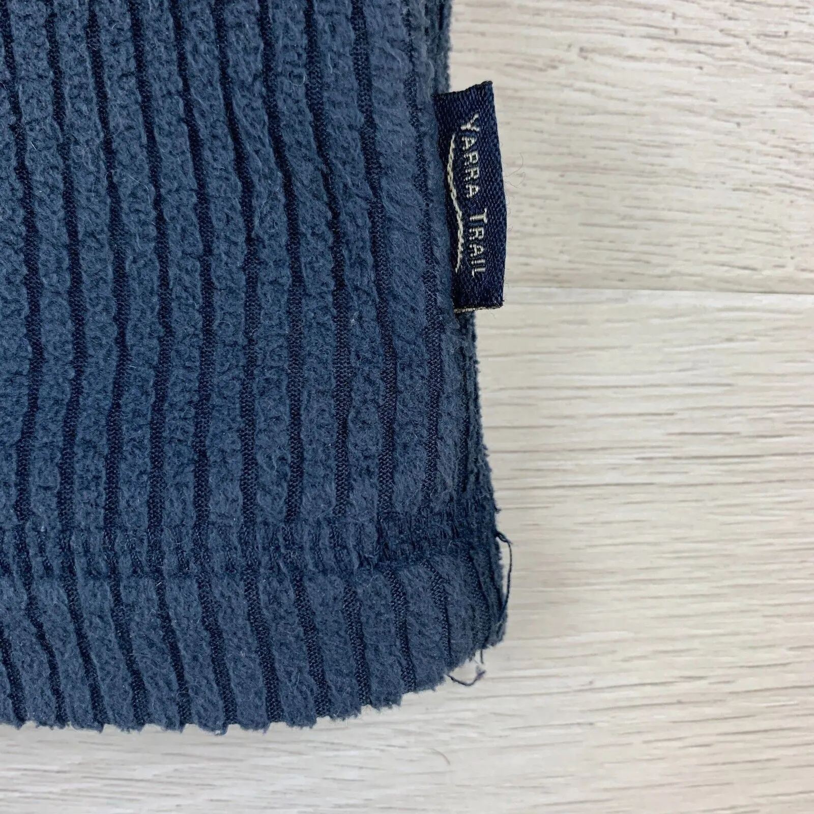 Yarra Trail Mens Blue 1/4 Zip Corduroy Sweater Size L