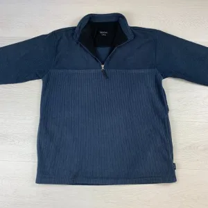 Yarra Trail Mens Blue 1/4 Zip Corduroy Sweater Size L