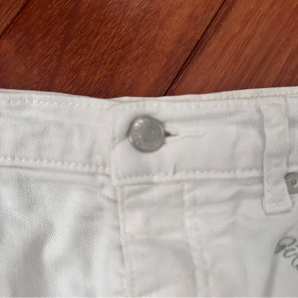 Zadig &amp; Voltaire | Juicy Denim Mini Skirt Button Fly Embroidered Blanc | Size XS