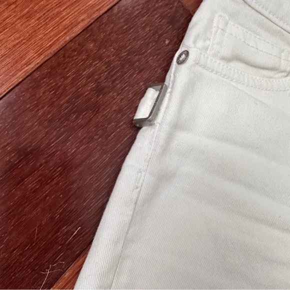 Zadig &amp; Voltaire | Juicy Denim Mini Skirt Button Fly Embroidered Blanc | Size XS