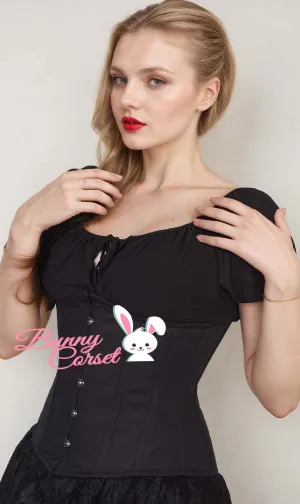 Zara Black Cotton Underbust Corset