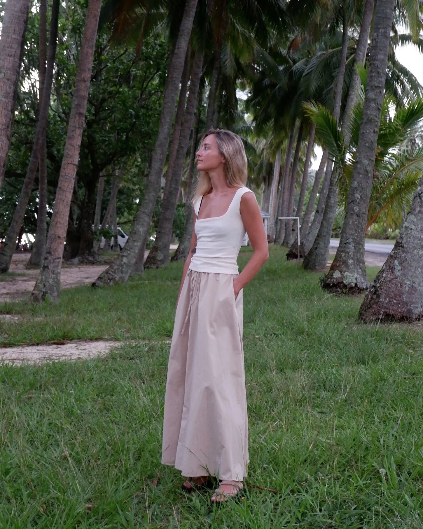 Zelda Skirt | Beige Cotton